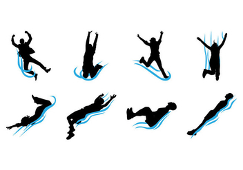 Free Water Slide Silhouettes Vector - Kostenloses vector #405815