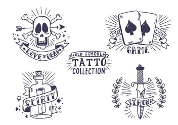 Free Old School Tattoo Collection - Kostenloses vector #405925