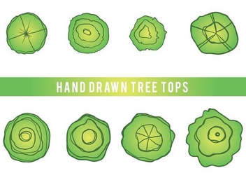 Free Hand Drawn Tree Tops Vector - Kostenloses vector #406045
