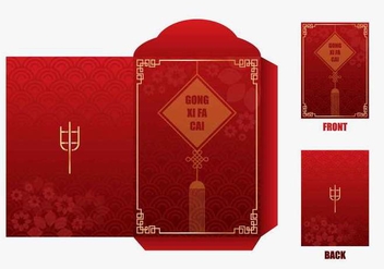 Red Chineese New Year Money Packet Design - vector gratuit #406385 