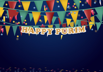 Purim Party Poster Musical Party Banner - vector #406465 gratis