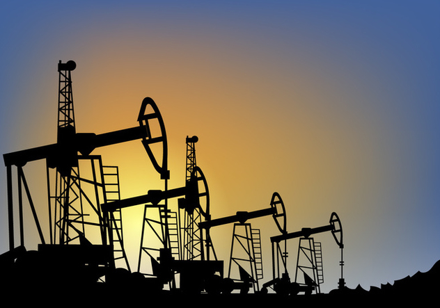Oil Field over Sunset Vector Illustration - vector #406485 gratis