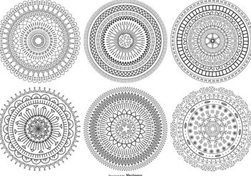 Mandala Style Vector Shapes Collection - Free vector #407295