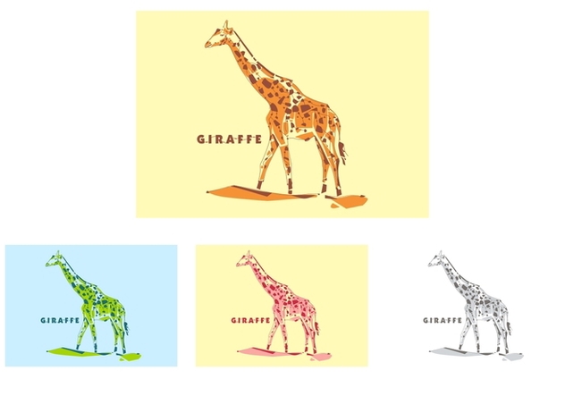 Giraffe in Popart Portrait - vector gratuit #408665 