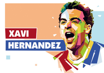 Xavi Hernandez in Popart Portrait - Free vector #408685