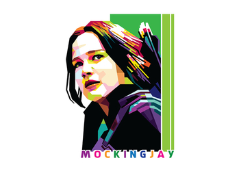 Katniss Everdeen Mocking Jay in Popart Portrait - WPAP - бесплатный vector #408795