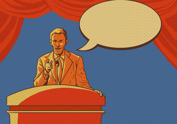Man Giving Speech At The Lectern - Free vector #408955
