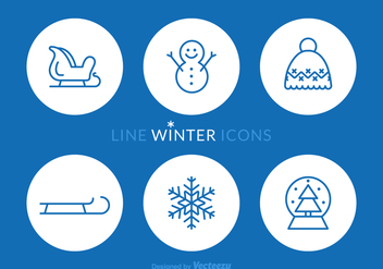 Free Winter Line Vector Icons - Free vector #408985