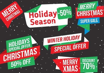 Free Vector Christmas Labels - Kostenloses vector #409095