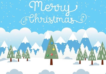 Free Vector Christmas Landscape Illustration - Free vector #409435