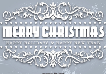 Ornamental Merry Christmas Template - Kostenloses vector #411205