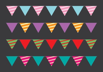Cute Party Flag Vectors - vector gratuit #411615 