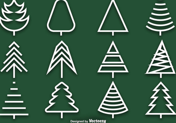 Vector collection of pine line icons - vector #411815 gratis