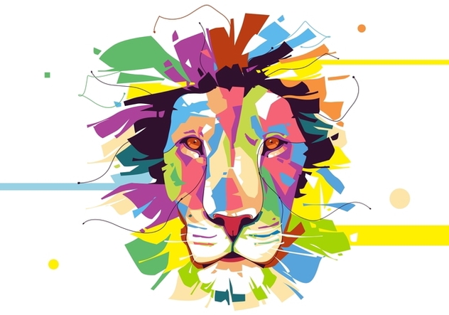 Lion - Animal Style - Popart Portrait - vector gratuit #412115 