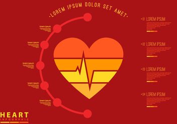 Heart Rate Infographic Flat Template - vector gratuit #412165 