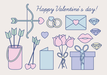 Vector Valentine's Day Objects - Kostenloses vector #412615