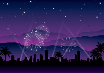 Hollywood Light Night Background Free Vector - Kostenloses vector #412835