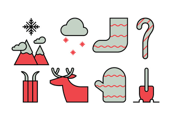Winter activities icon set - vector #412975 gratis