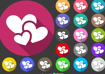 Hearts Icon Vector Colorful Buttons - vector #413255 gratis