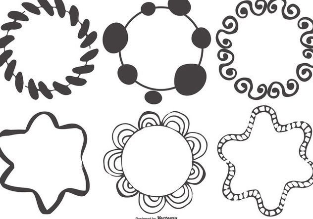 Messy Hand Drawn Frame Shapes Collection - vector #413345 gratis
