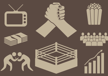 Wrestling Icons - Free vector #413425