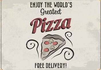 World's Greatest Pizza Retro Vector - vector #413995 gratis
