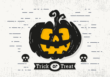 Trick or Treat Halloween Pumpkin Vector Illustration - Free vector #414455