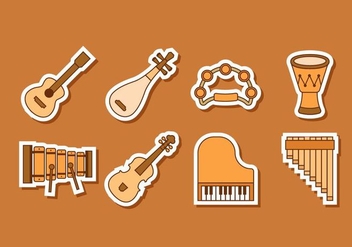 Free Music Insrument Stickers Vector - Free vector #414795