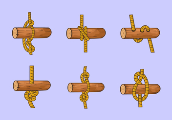 Rope ladder knot wood vector stock - vector gratuit #415585 