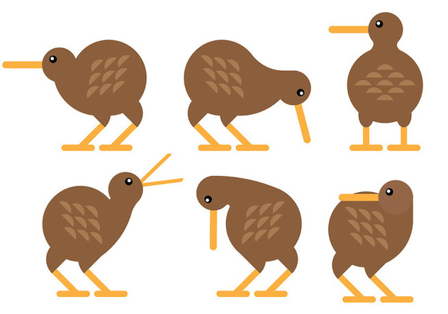 Free Kiwi Bird Icons Vector - vector gratuit #415775 