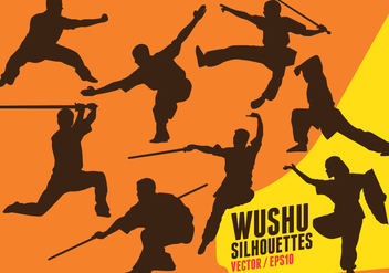 Wushu Silhouettes - vector gratuit #416155 