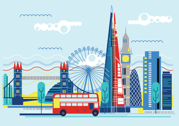 Vector Illustration The Shard and The London Skyline - vector #416515 gratis