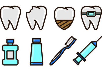 Set Of Dentista Icons - vector #416925 gratis
