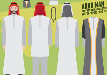 Arab Man Clothes and Accessories - vector gratuit #417595 