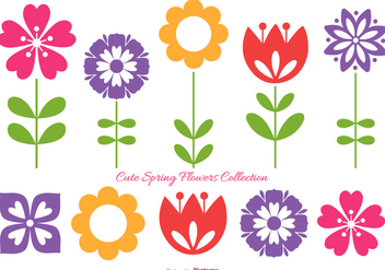 Cute Spring Flowers Collection - бесплатный vector #417795