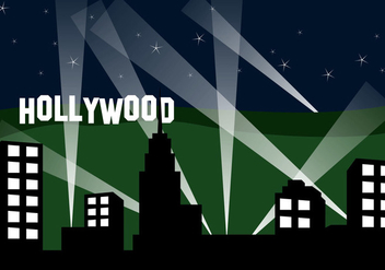 Hollywood Landscape At Night - vector gratuit #418005 