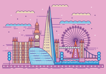 Vector Illustration The Shard and The London Skyline - бесплатный vector #418175