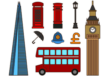 Set Of London Icons - vector gratuit #418535 