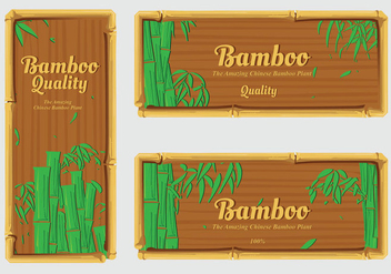 Banner label bamboo vector pack - vector gratuit #418635 