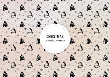 Free Vector Ink Christmas Pattern With Hats And Hearts - Kostenloses vector #419475