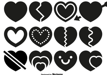 Vector Hearts Icons Set - Kostenloses vector #419775