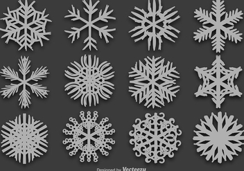 Hand-Drawn Snowflakes Set - Vector - Kostenloses vector #419955