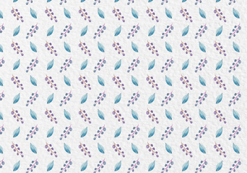 Free Vector Watercolor Leaves And Berries Pattern - Kostenloses vector #420015