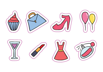 Hen Party Hand-Drawn Icons - vector gratuit #420645 