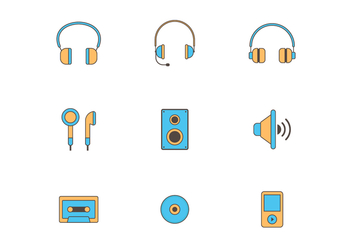 Set of Music Vector Icons - vector gratuit #420715 