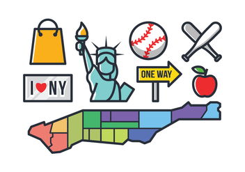 New York Icons - vector #421095 gratis