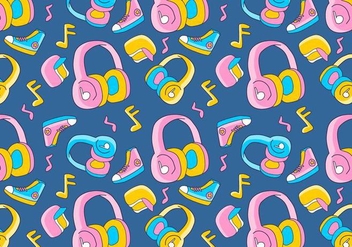 Funky Head Phone Background - Free vector #421175