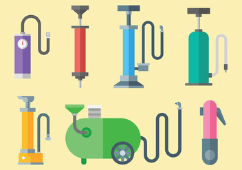 Colorful Air Pump Icons Vector - Free vector #421305