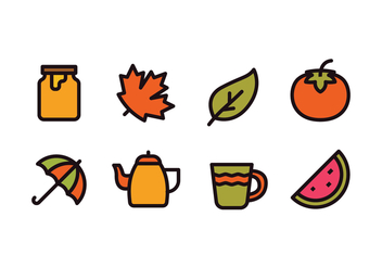 Autumn Season Icons - Free vector #421875