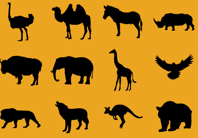 Silhouettes of Animals - Free vector #421945